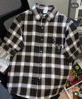 VOGUE DESIGN RHC CHR Brown White Check Half Sleeve Drop Shoulder Imported Men’s Shirt 2661