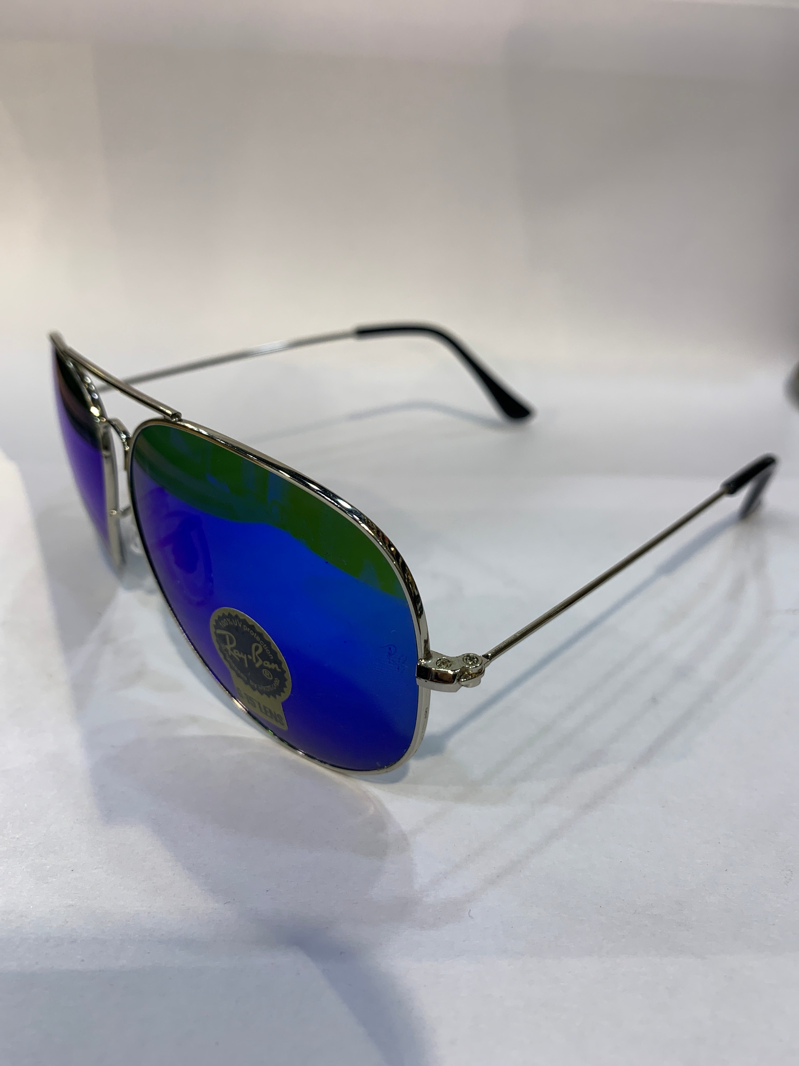 YAR Silver Frame Blue Mercury Shade Unisex Sunglasss RB 3026 52 14