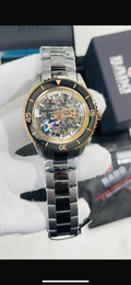 Dar Matt Silver Chain Copper Black Dial Automatic Men Watch 990098