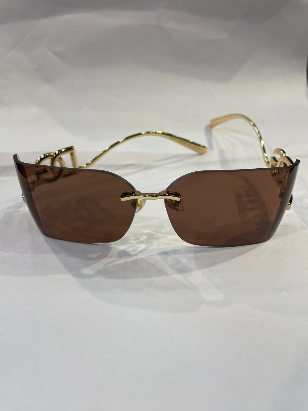LOD DOL Frameless Golden Stick Brown Shade Unisex Sunglasses SUN255