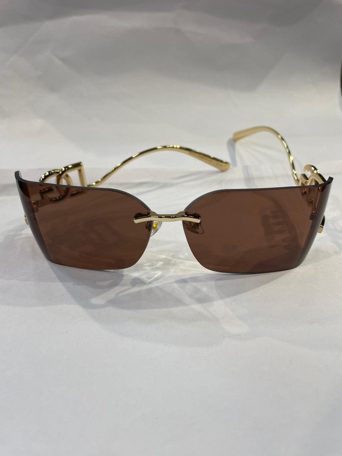 LOD DOL Frameless Golden Stick Brown Shade Unisex Sunglasses SUN255