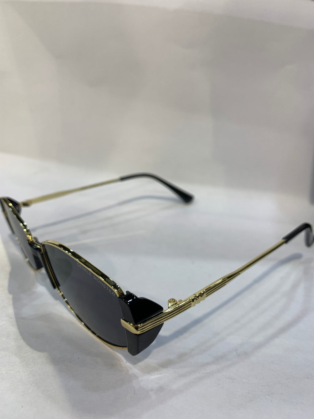 NEG Golden Frame Black Shade Unisex Sunglasss 9559CE