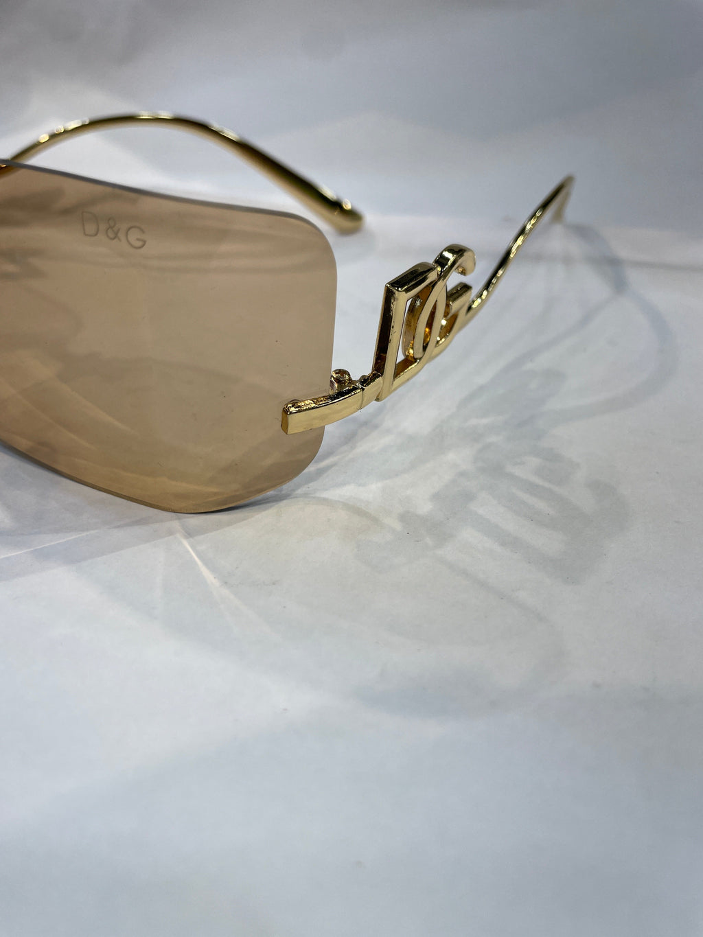 LOD LOD Frameless Golden Stick Light Brown Shade Unisex Sunglasses SUN257