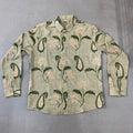 BC Green Colour Flower Embroidery Linen Premium Quality Full Sleeve Shirts 9193