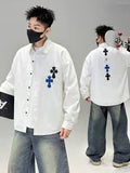 G.N RHC Leather Patch White Colour With Back Print Imported Full Sleeve Unisex Shirt 2633