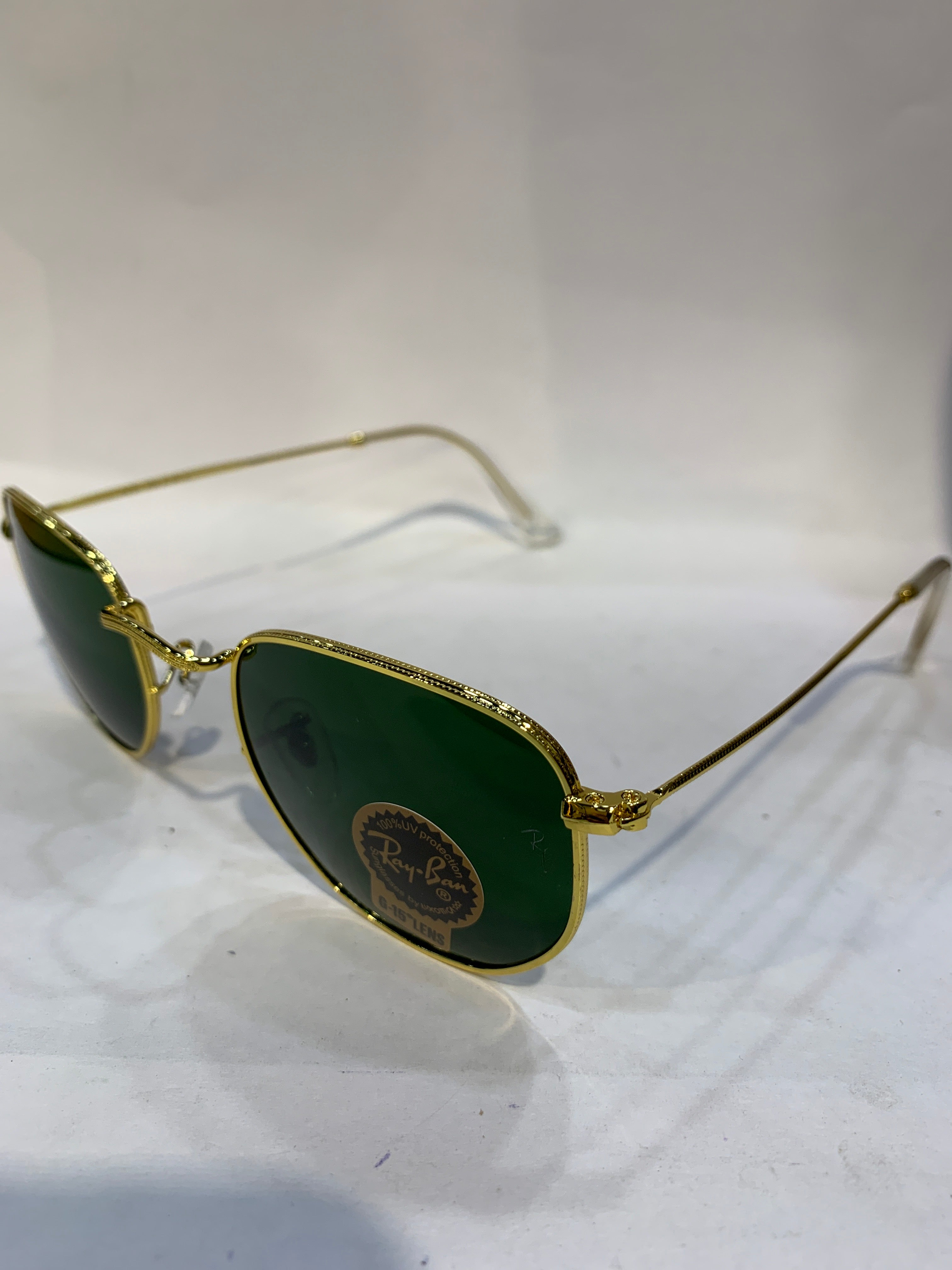 YAR Golden Frame Green Shade Unisex Sunglasss RB 3548 62 16 125