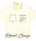 SAVAGE BASE Cream Colour Print Work Half Sleeve Imported Shirt YR9301