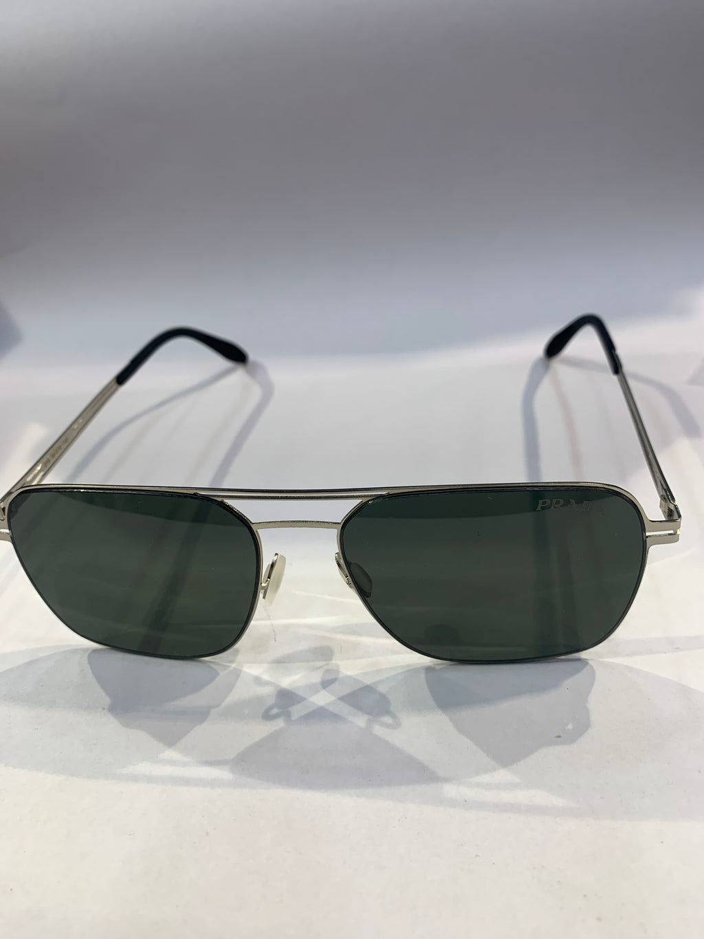 ARP Silver Frame Green Shade Unisex Sunglasss 016 55 15 140