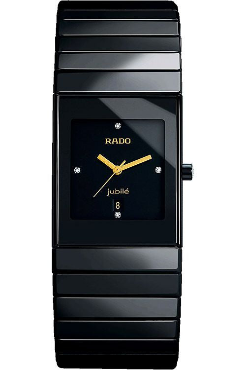 DAR Ceramic Black Chain Black Rectangle Dial Men Watch 990291