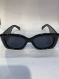 LEC  Black Silver Frame Black Shade Unisex Sunglasss 7802 53 18 140