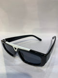 UOL Black White  Frame Black Shade Unisex Sunglasss 6155 55 18 145