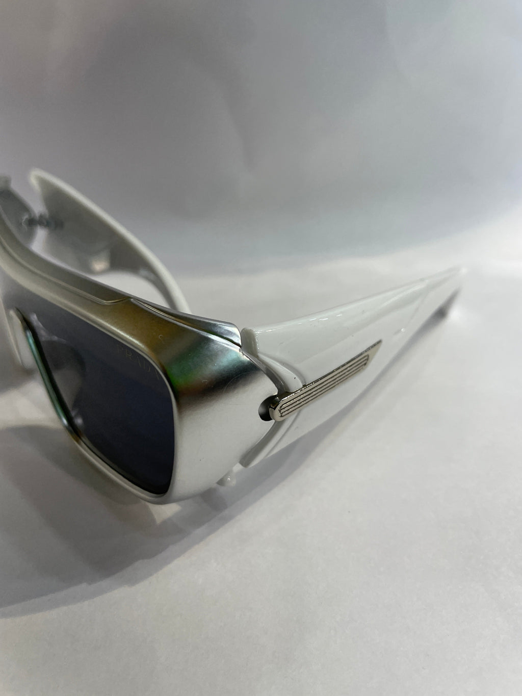 ARP Silver White Frame Black Shade Unisex Branded Sunglasses SUN211