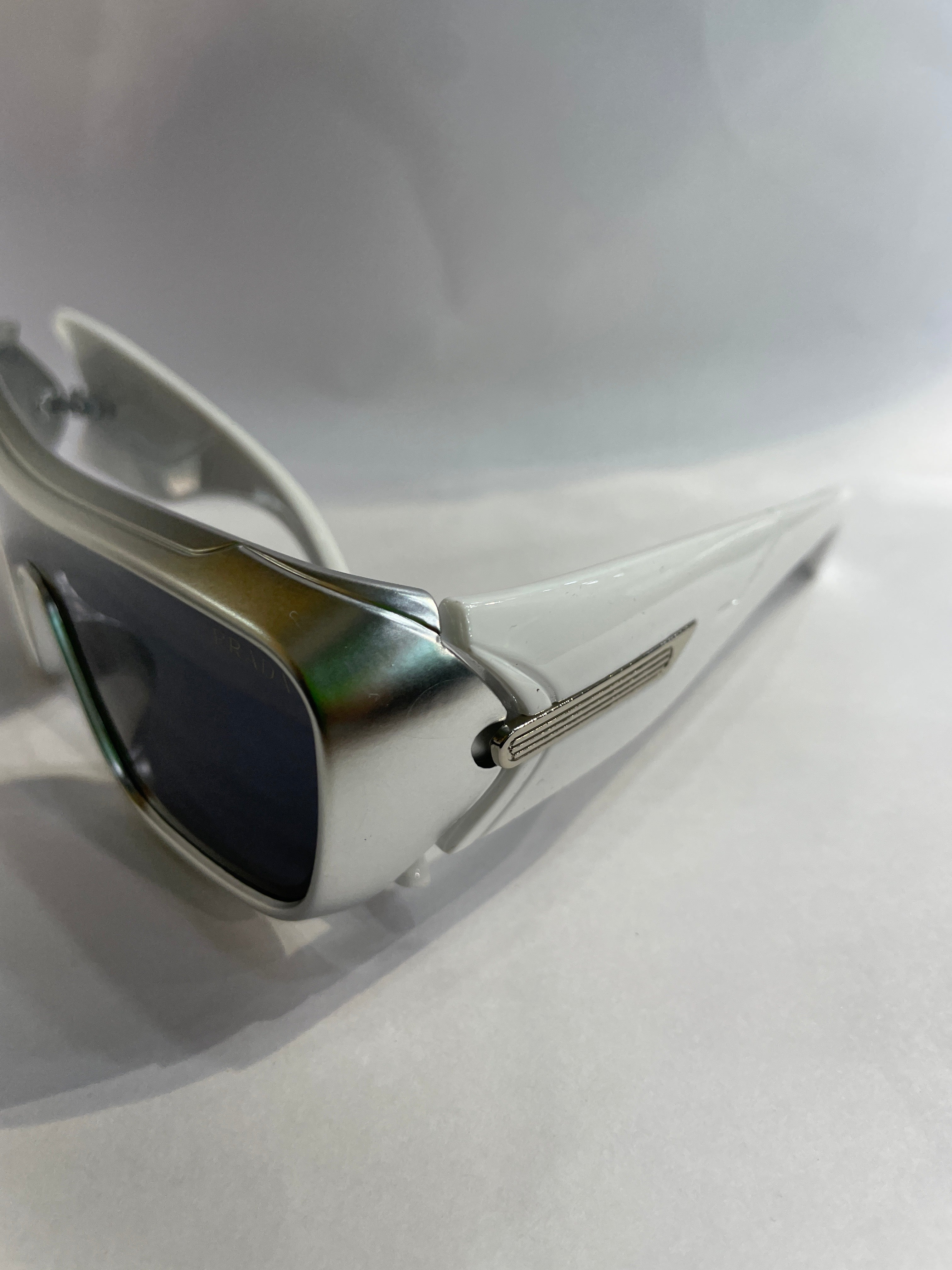 ARP Silver White Frame Black Shade Unisex Branded Sunglasses SUN211