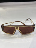 REV Golden Frame Brown Shade Unisex Sunglass LY-98427 52 16 142