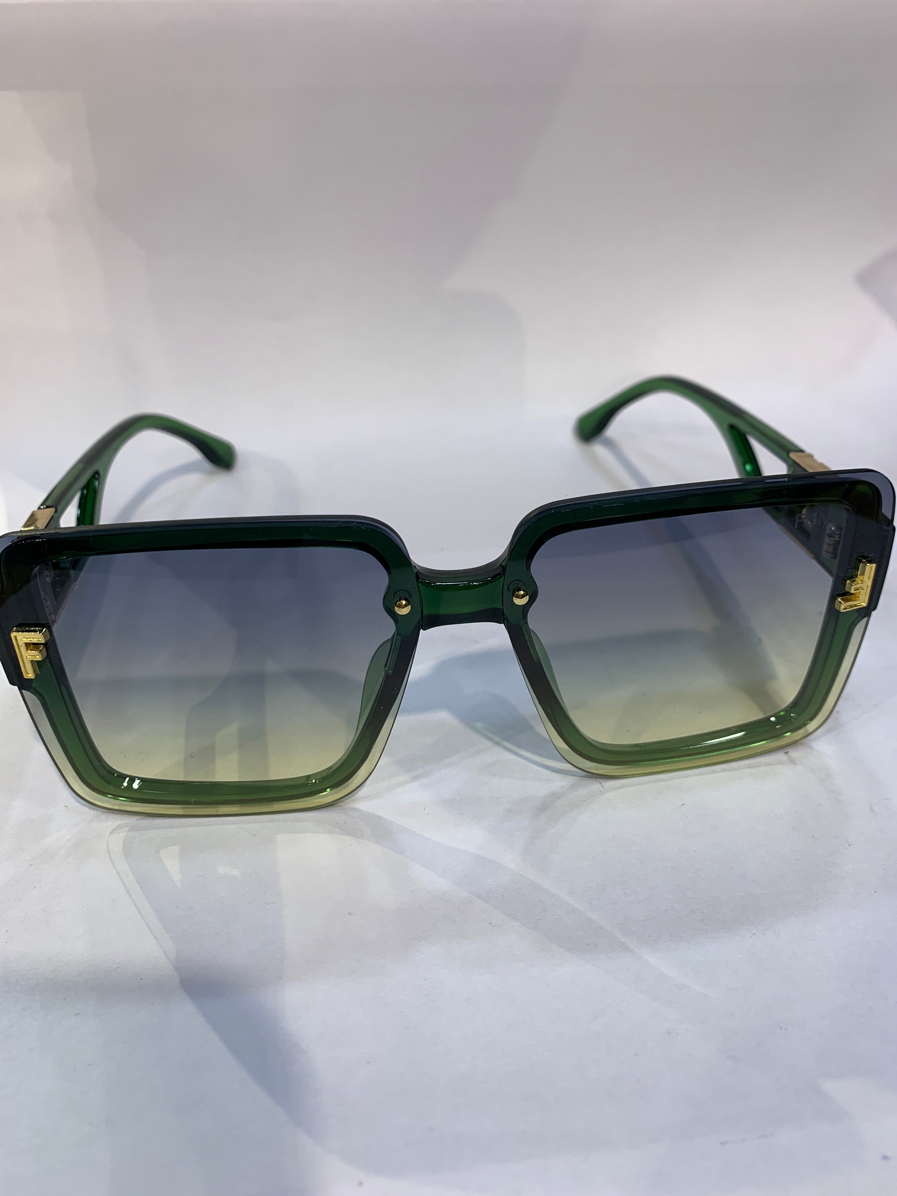 NEF Transparent Green Frame Green Shade Unisex Sunglasss SUN 004