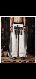 PLAN B Grey Colour Black  Strip VELXOFCFIAL Print  Premium Quality Imported Baggy Fit Lower K807