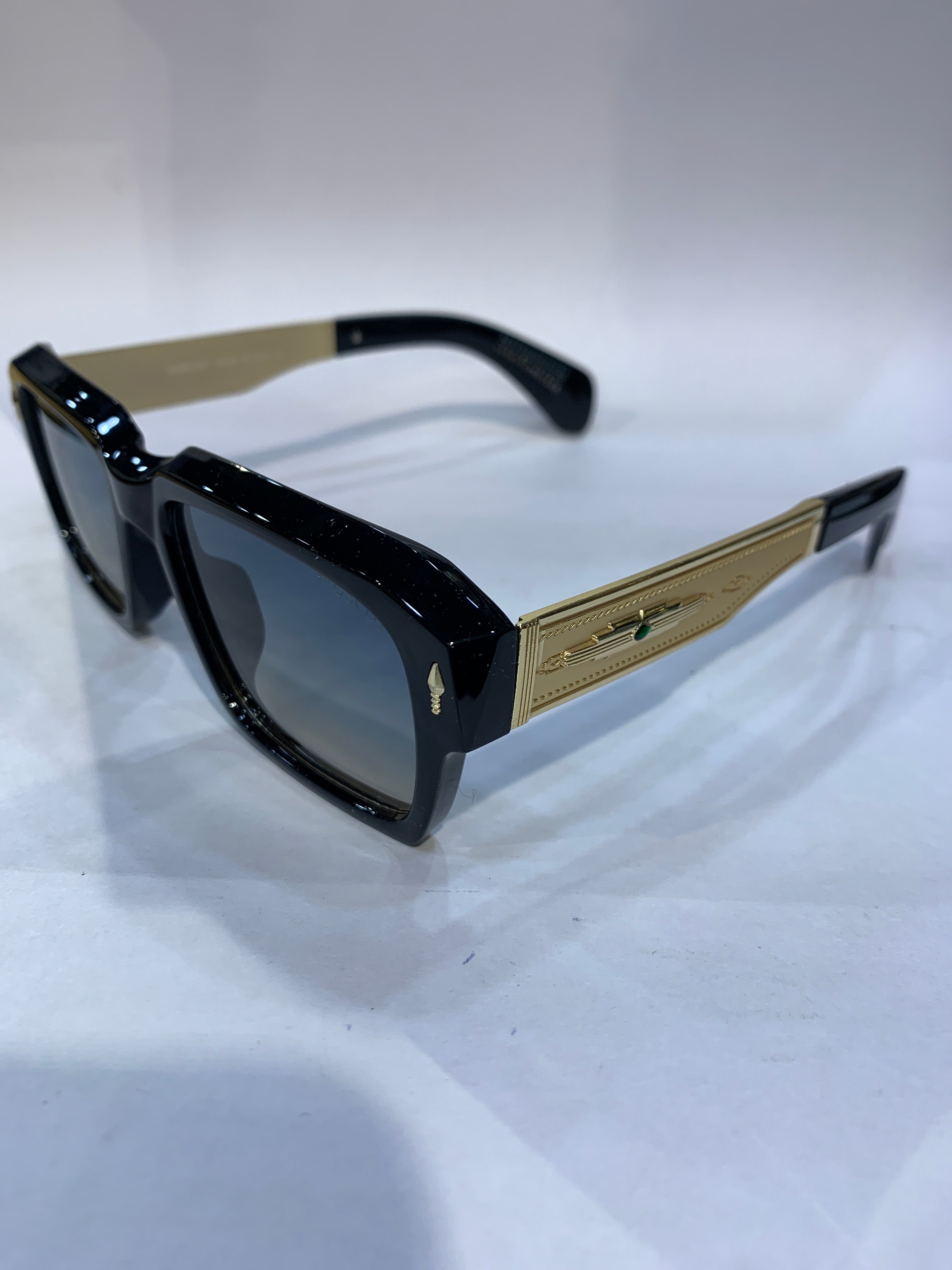 SOM Black Golden Frame Blue Trancy Shade Unisex Sunglasss ZS98321 54 18 143 CE