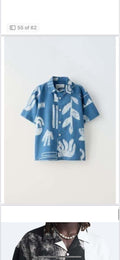 LDA Blue Colour White Printe Half Sleeve Men’s Shirt 989598