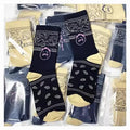 BR JACK CACTUS Black Colour With Beige Print Premium Quality Full Socks 990079