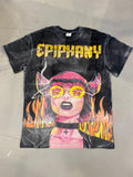Marshier Black Tie Die Colour Epiphany Print Back Print  Premium Quality Imported Oversized Unisex T Shirt 990386