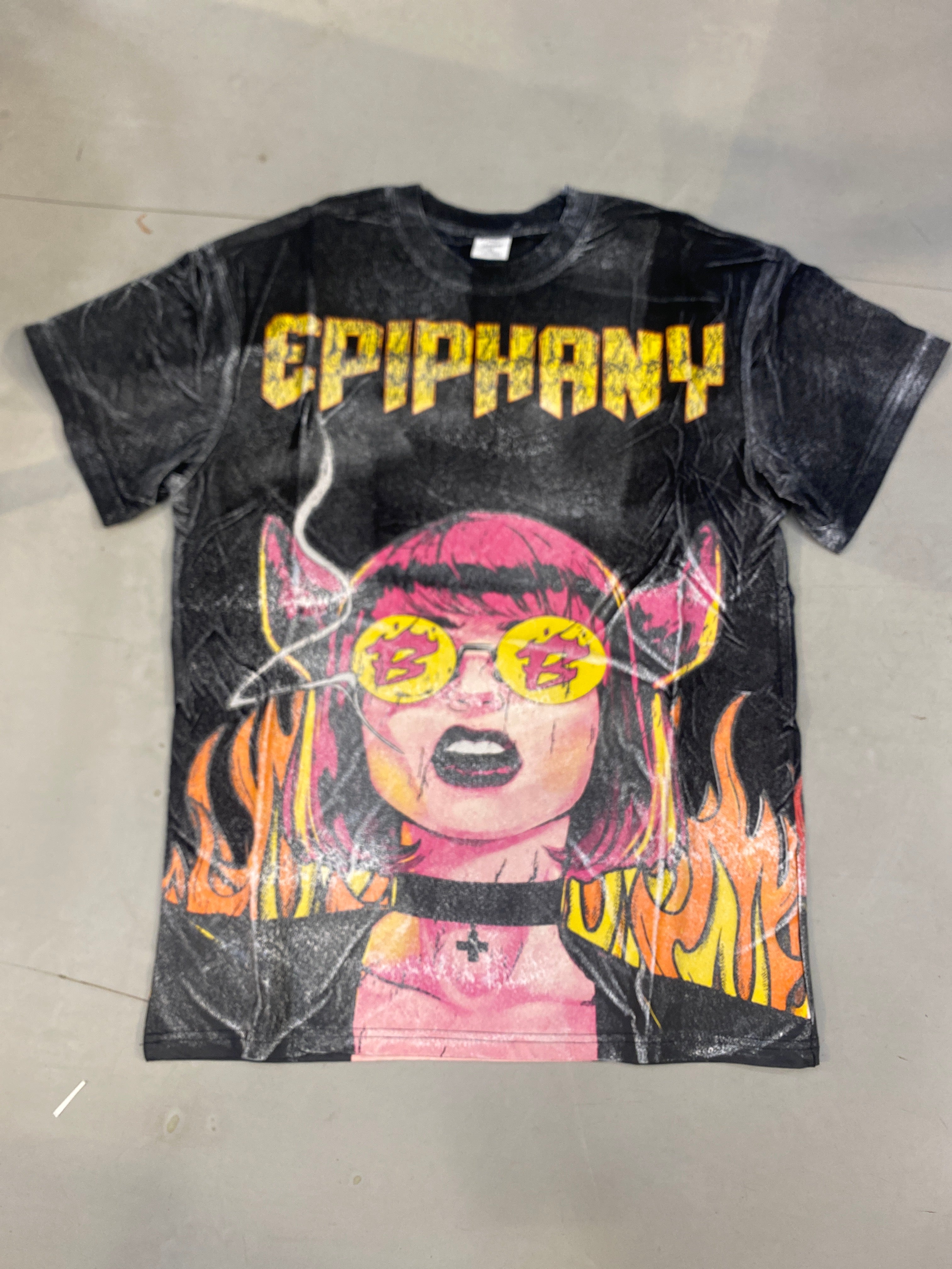 Marshier Black Tie Die Colour Epiphany Print Back Print  Premium Quality Imported Oversized Unisex T Shirt 990386