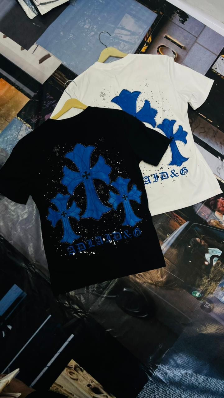 KAI RHC CHR Black Colour With Blue Leather Patch Premium Quality Imported Unisex T-Shirt 22849