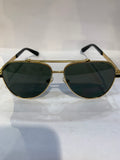 RAC Golden Black Frame Green Shade Unisex Sunglasss CF58473 60 14 145 C5