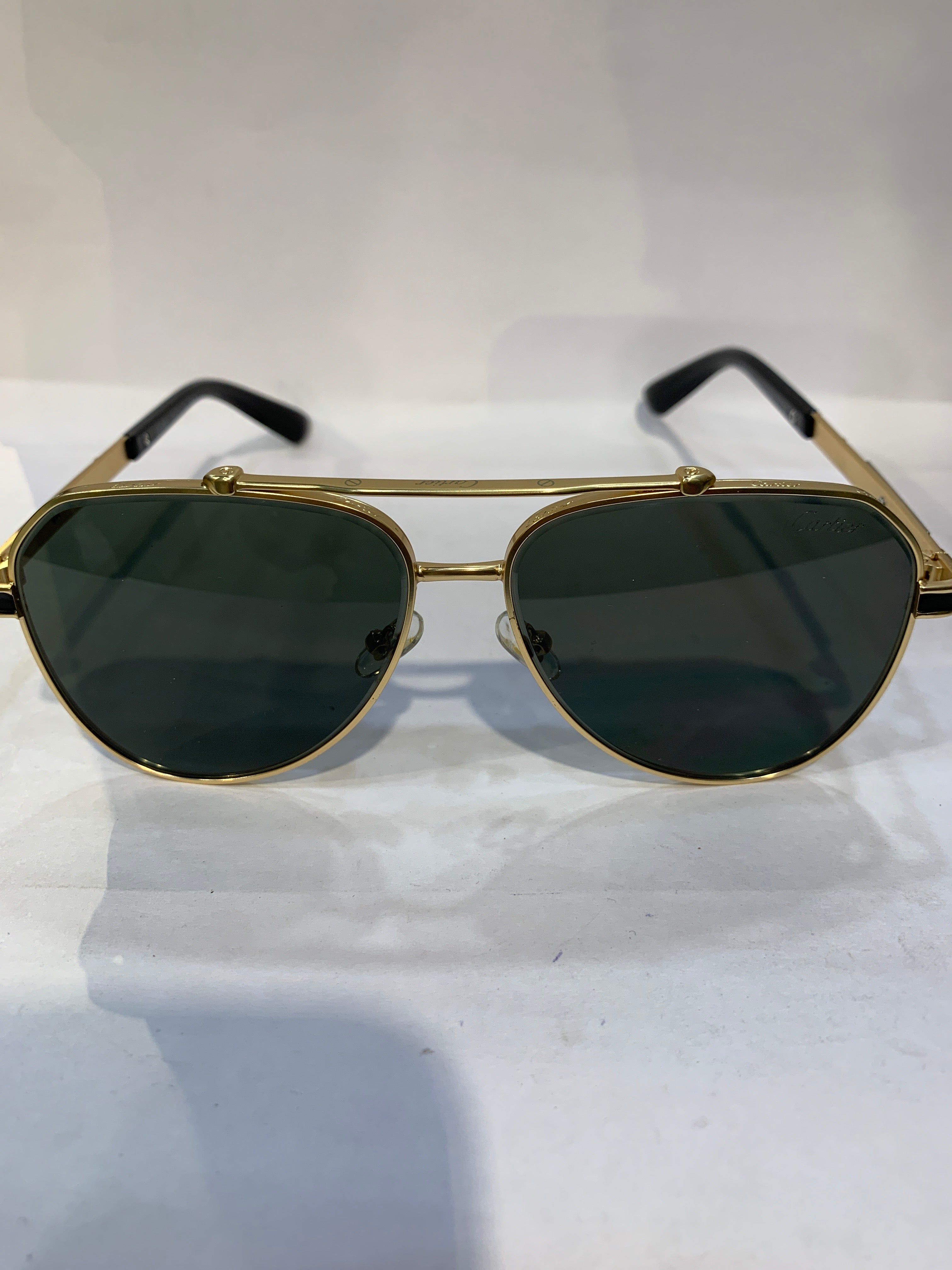 RAC Golden Black Frame Green Shade Unisex Sunglasss CF58473 60 14 145 C5