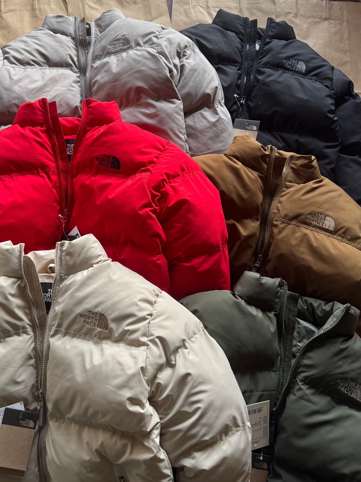 North Face Cream Colour Premium Quality Unisex Puffer Jacket 215321