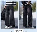 ZSCP Faded Dark Grey Colour Premium Quality Baggy Fit Unisex Jeans 2167