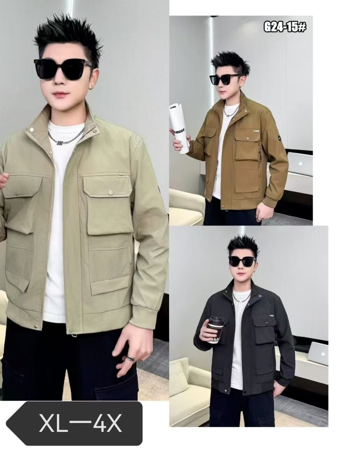 MIN MIN Black Colour Premium Quality Oversized Men’s Jacket G2415