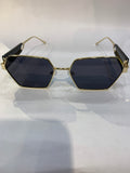 UMI Golden Frame Black Shade Unisex Sunglasss SUN 007