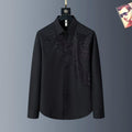 Fashion Chr Rhc Black Colour Black Stone Work Logo Print Full Sleeve Shirt A23