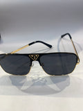 UOL Black Golden Frame Black Shade Unisex Sunglasss 2076 52 18 142