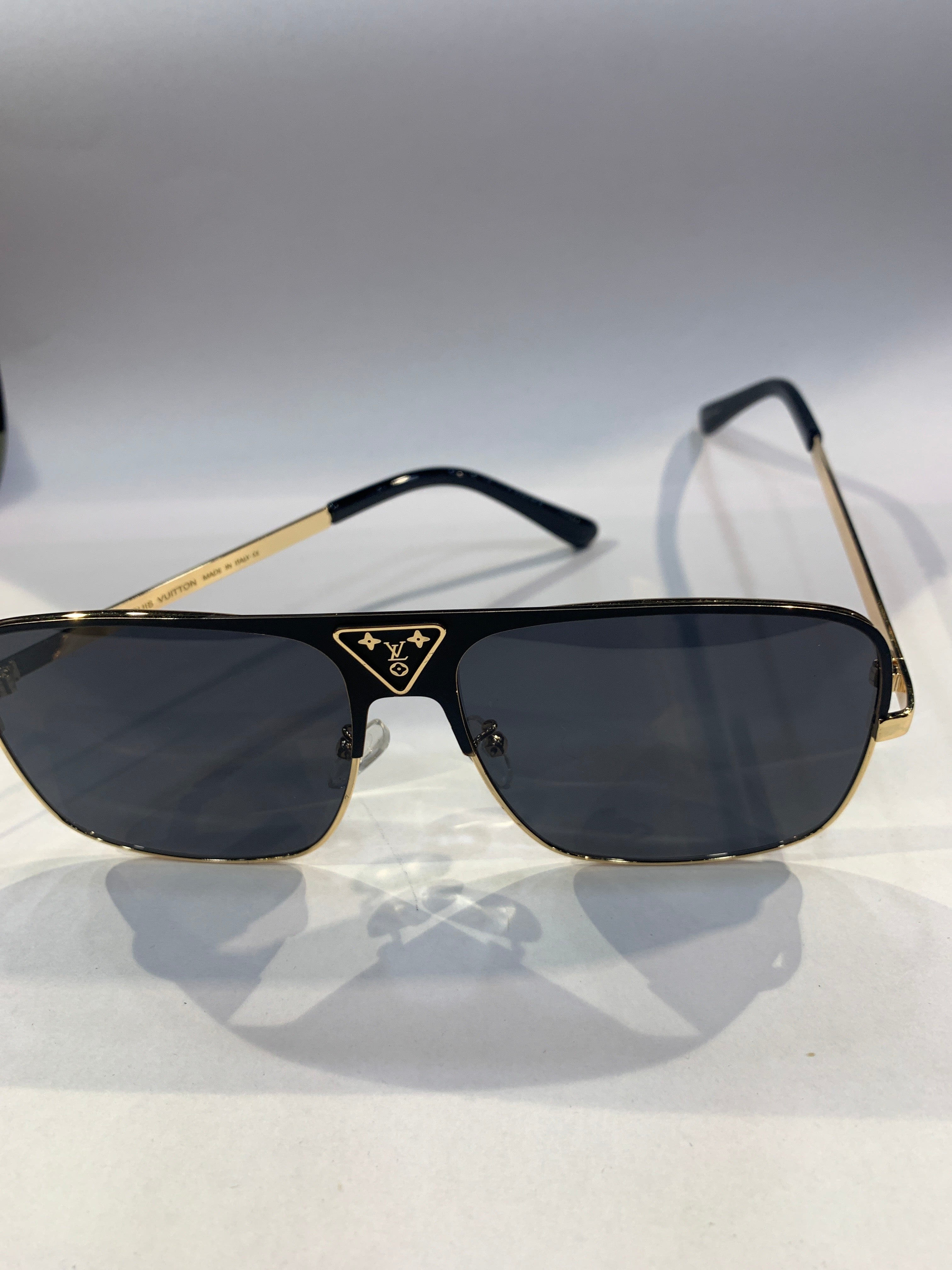 UOL Black Golden Frame Black Shade Unisex Sunglasss 2076 52 18 142