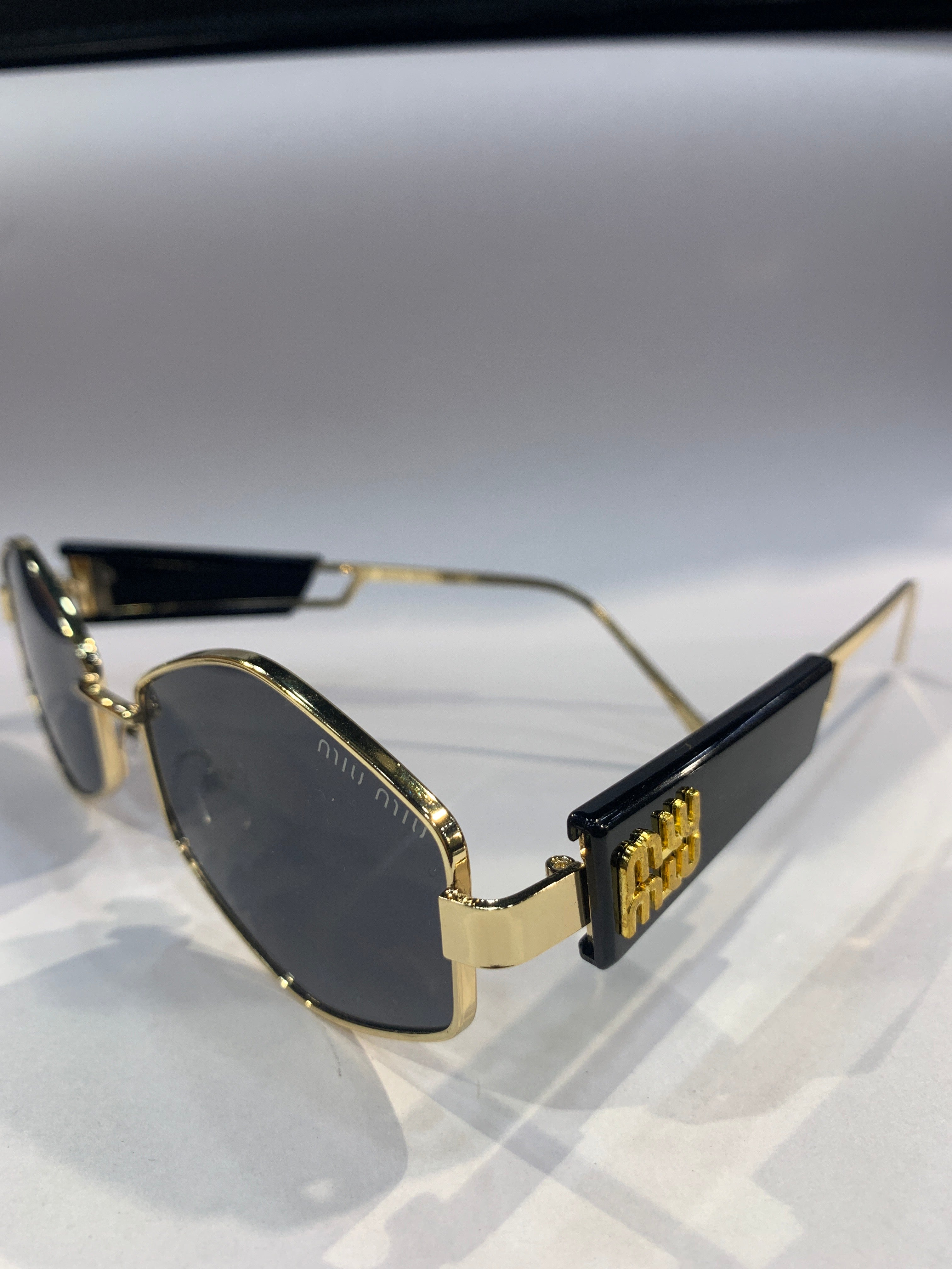 UIM Golden Black Frame Black Shade Unisex Sunglasss SUN 006