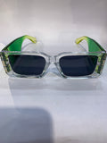 FFO White Green Transparent Frame Black Shade Unisex Sunglasss SUN 009