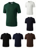 Modern Stylish Black Colour Lining knitted Round Neck Tshirt 7065