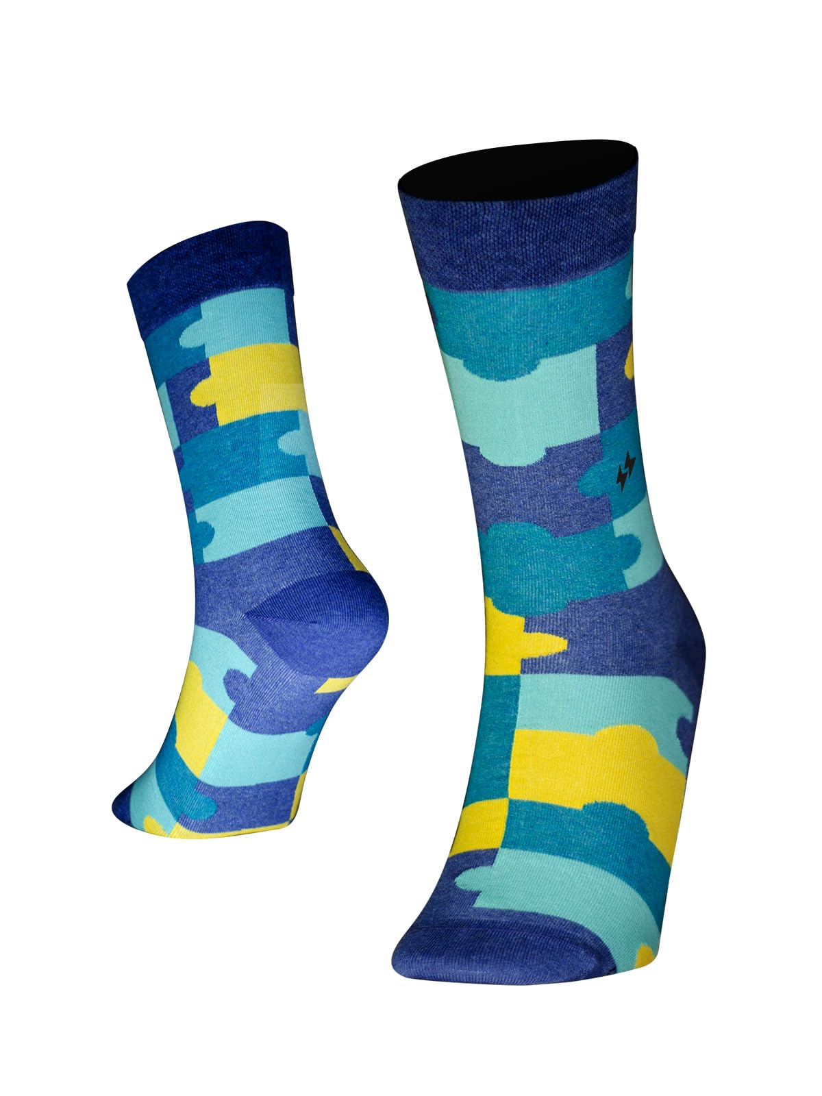 PAPA SOCKS Blue Colour Razzle Puzzle Edition Premium Quality Full Unisex Socks 989946