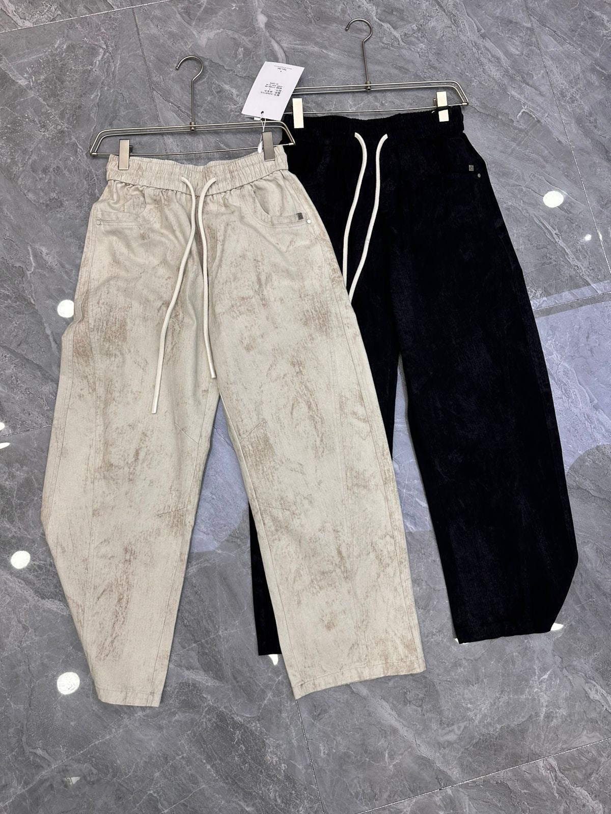 YZY Korean Style Faded Black Grey Baggy Fit Cargo Pants 259115