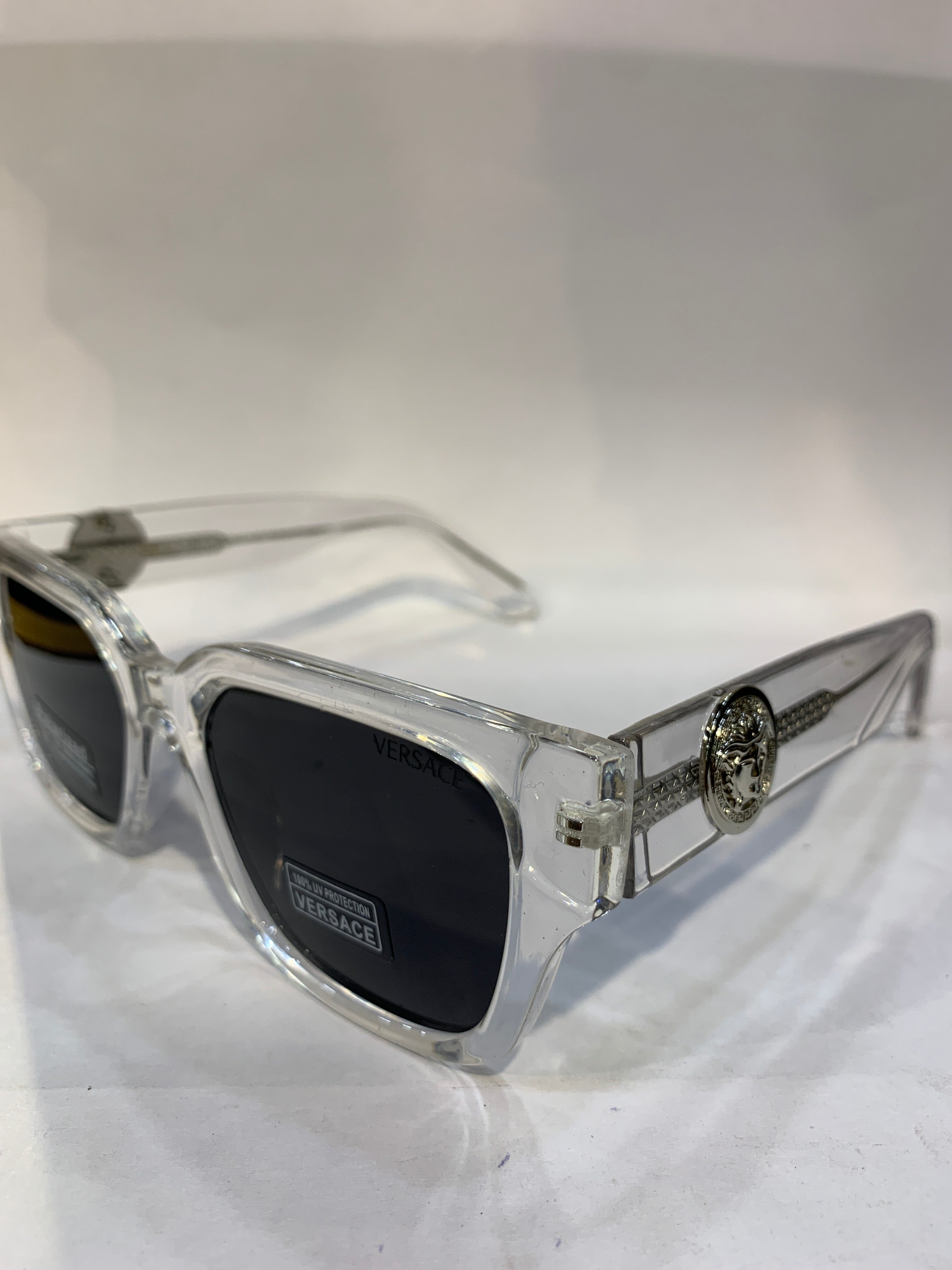 REV White Transparent Frame Black  Shade Unisex Sunglasss 7722 58 17 136