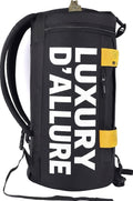 LDA Polyester Statement Maxis 33L Large Hybrid Duffle Backpack/Travel Duffle Bag/Sports Duffle/Gym Bag For Men's/Women's (Black-Yellow), 26 Cm (Luxury D’Allure) Model 041