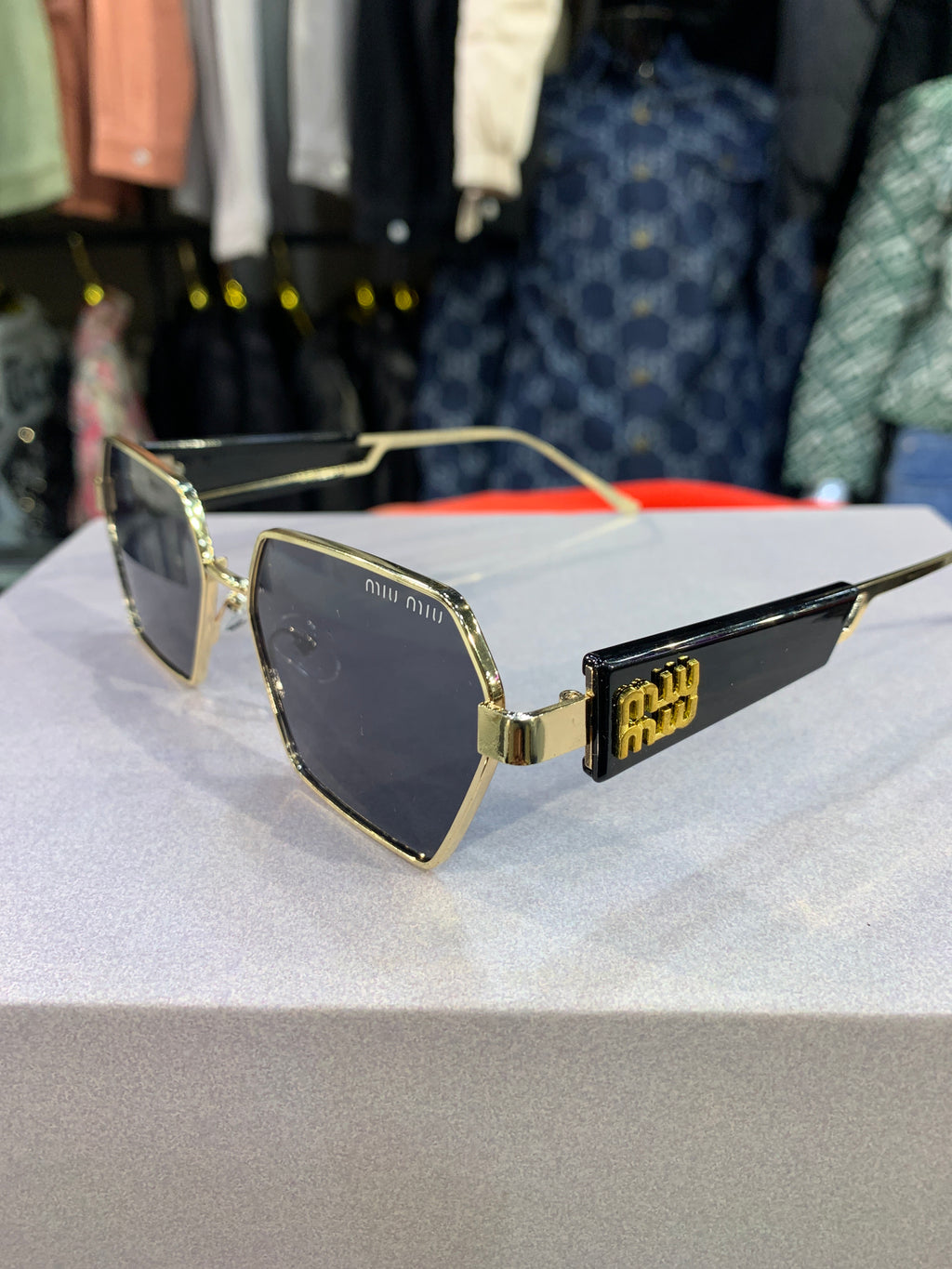 UIM Golden Black Frame Black Shade Unisex Sunglasss SUN 023