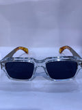 SOM Transparent  Frame Silver Stick Black Shade Unisex Sunglasss ZS98321 54 18 143