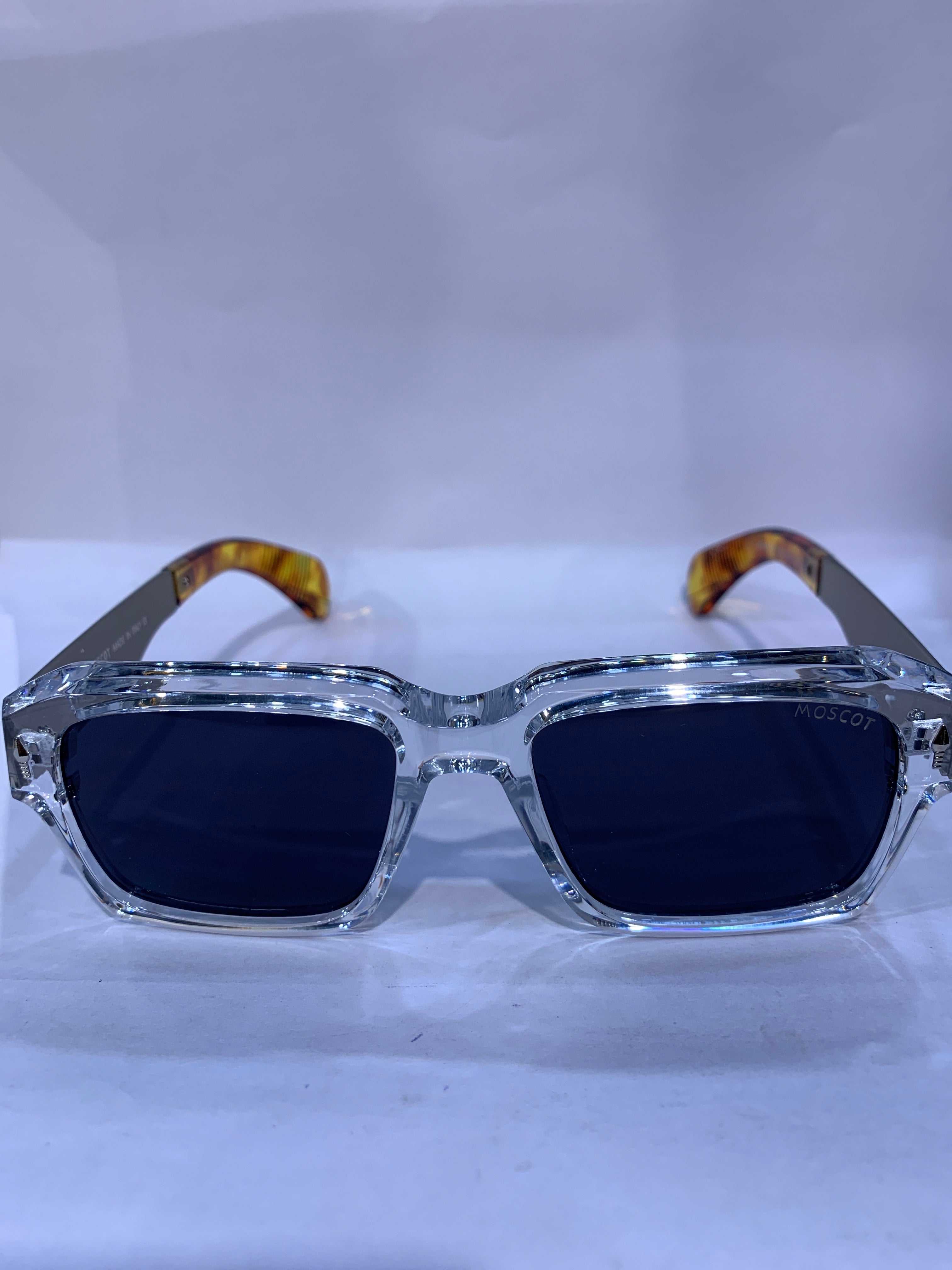 SOM Transparent  Frame Silver Stick Black Shade Unisex Sunglasss ZS98321 54 18 143