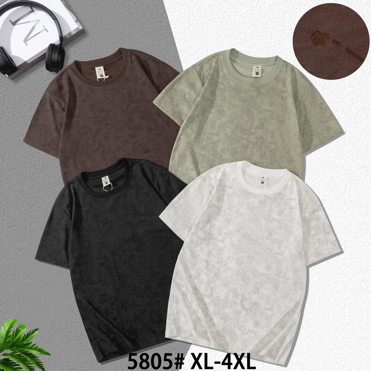 Fashion Style Green Colour Acid Wash Round Neck Tshirt 5805