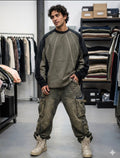 Extreme Cause Black Grey Colour Rugged Imported Men’s Round Neck T-Shirt F7328