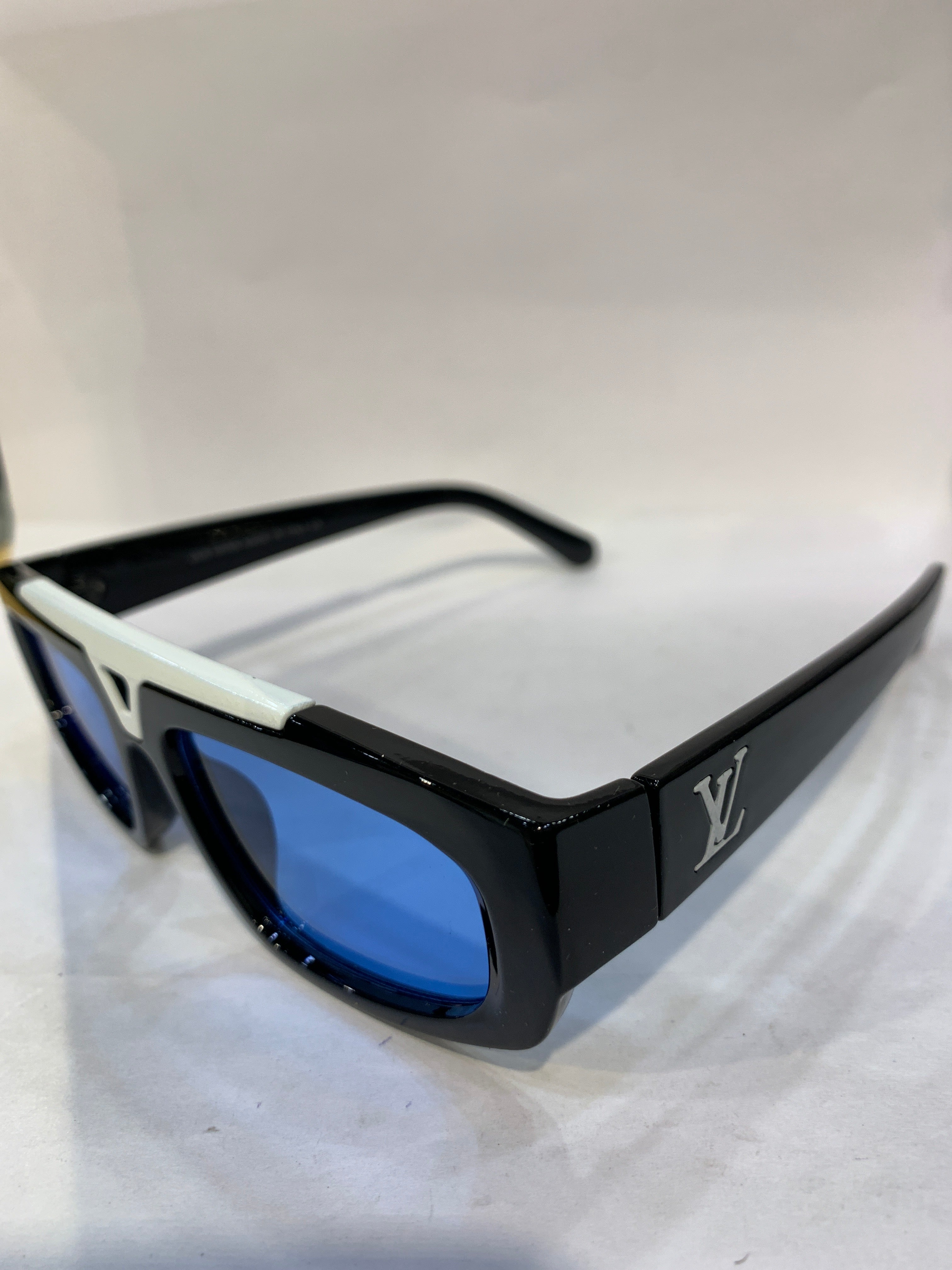 UOL Black White  Frame Blue Shade Unisex Sunglasss 6155 55 18 145