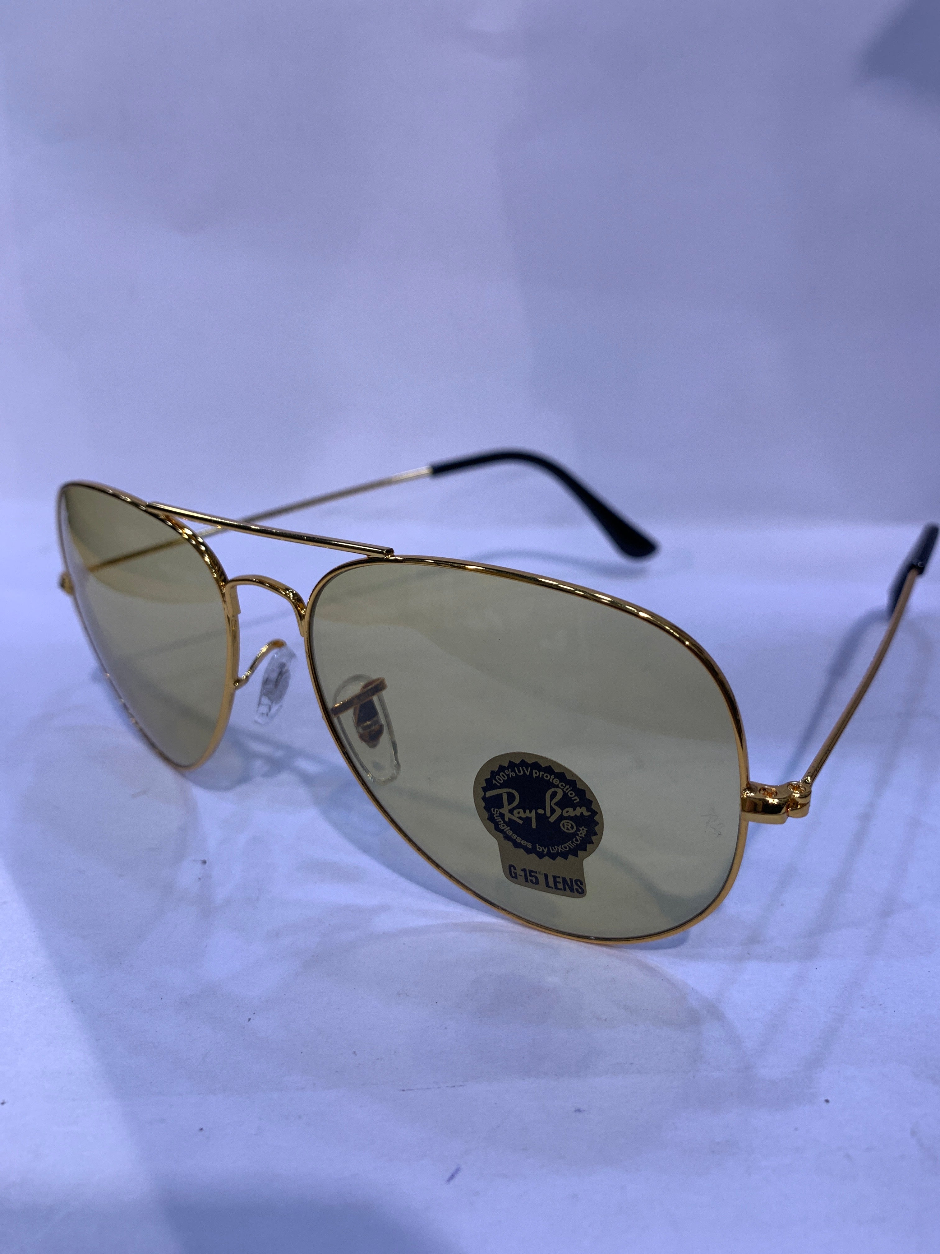 YAR Golden Frame Yellow Shade Unisex Sunglasss RB 3026 62 14 135
