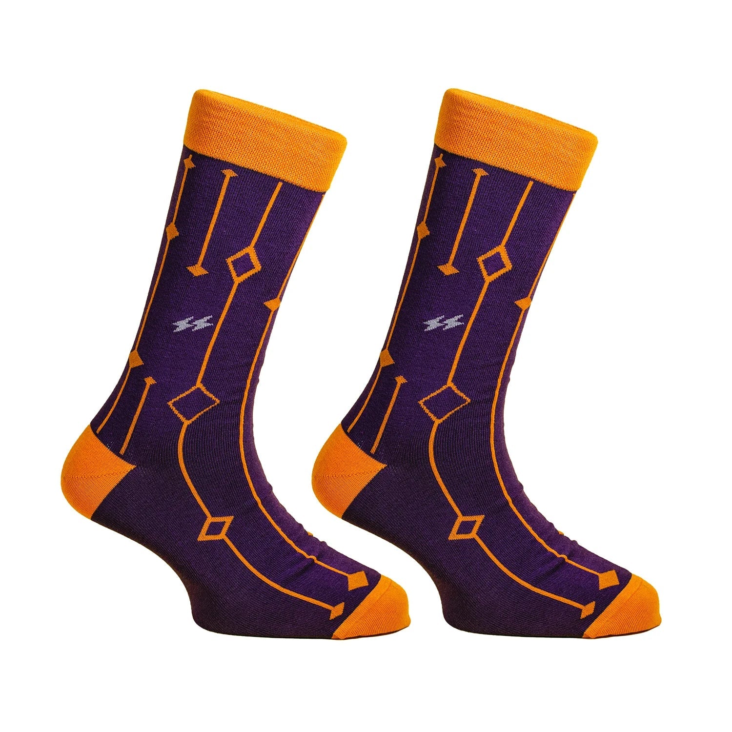 PAPA SOCKS Purple Colour With Orange Line Premium Quality Full Unisex Socks 989939